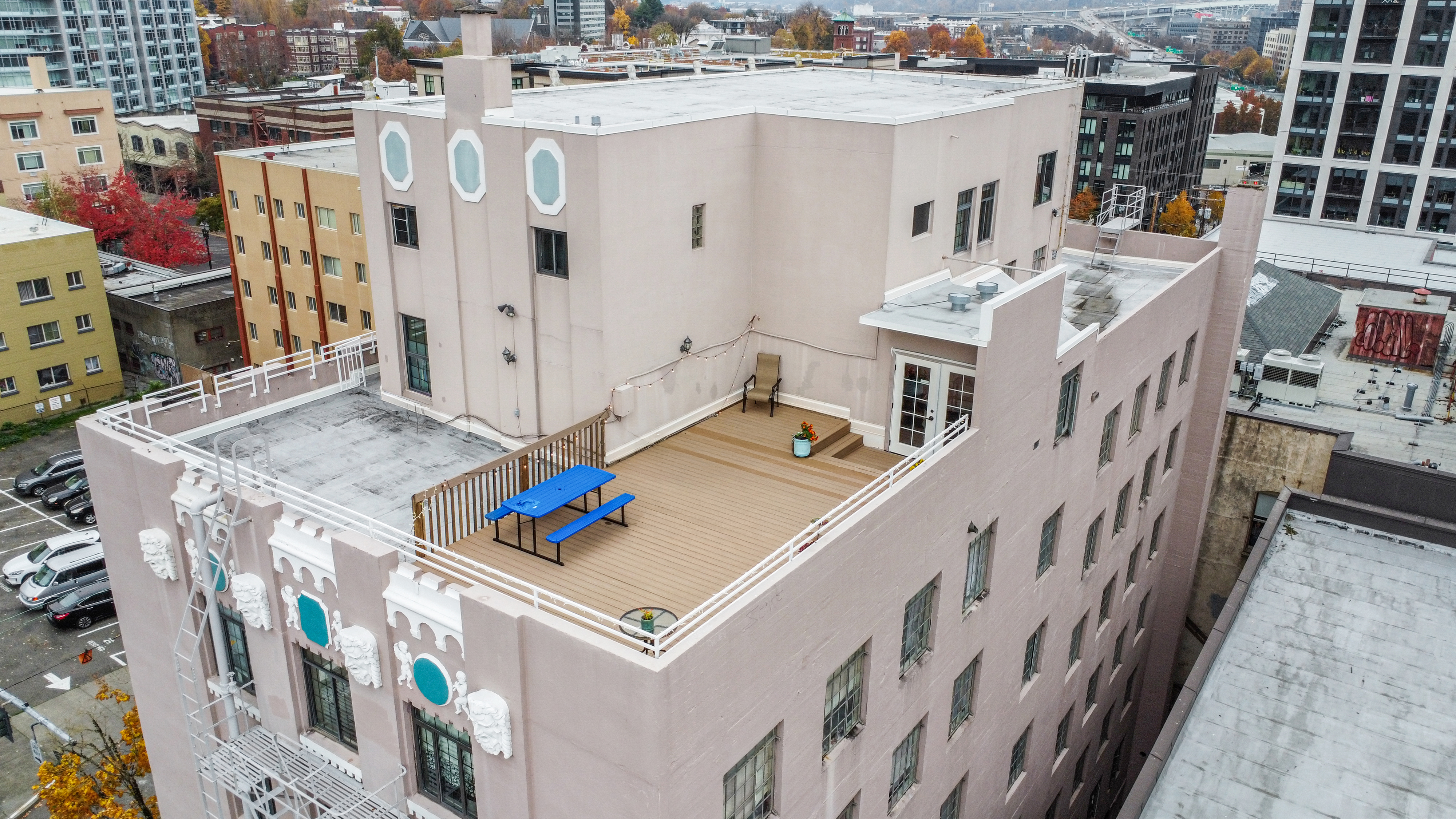 Portland drone photography aerial apartment building